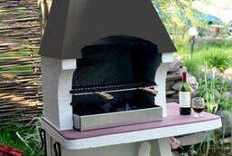 Braziers, fireplaces, barbecues made of brick and metal