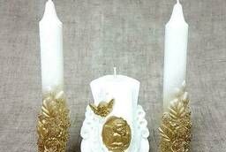 Набор Свадебных свечей  Ангелочки золотой