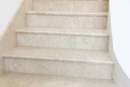 Облицовка лестниц ступеней натуральным камнем мрамором гран