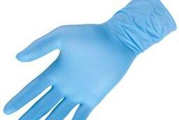 Перчатки голубые нитриловые, размер L 100 шт/уп
