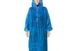 Raincoat with a hood, with buttons, polyethylene, 18. ..