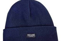 Knitted double hat t. blue