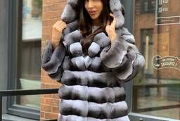Chinchilla Hooded Fur Coat