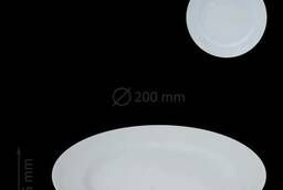 Тарелка мелкая 200 мм классическая белая, фарфор