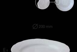 Тарелка мелкая 200 мм с вырезным краем белая, фарфор