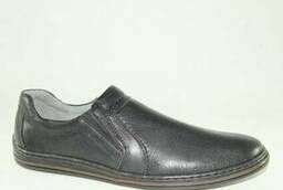 Туфли мужские кожаные чёрные на резинках