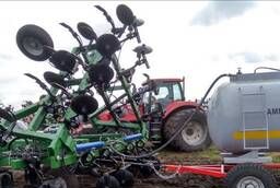 Adding anhydrous ammonia to the soil