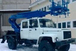 Aerial platform APT-14 on the GAZ-33081 chassis (two-row cab)