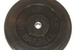 Диск обрезиненный черный MB Barbell d-26mm 15кг