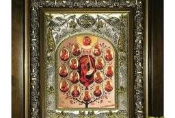 Икона освященная Древо Пресвятой Богородицы, в киоте. ..