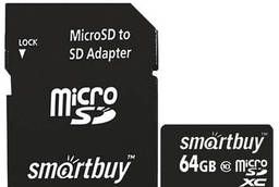 Карта памяти micro SDXC, 64 GB, Smartbuy, 10 Мб/сек. .. .