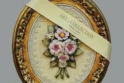 Картина фарфоровая панно Букет прекрасных цветов 38 х 32 см.