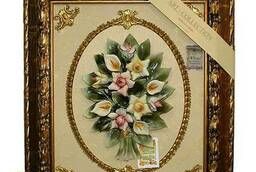 Картина фарфоровая панно Букет прекрасных цветов 50 х 59 см.