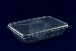 Disposable food container plastic rectangular. low. ..