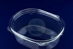Disposable plastic food container with a lid. ..