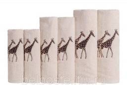 Махровые полотенца с вышивкой Жираф