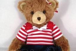 Bear in a striped T-shirt and denim skirt 45cm,