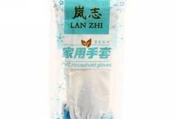 Перчатки хозяйственные LAN ZHI pvc белые повышенной. ..