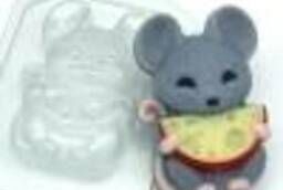 Пластиковая форма Мышка с полукруглым сыром