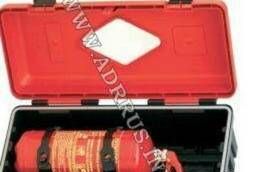 Plastic pencil case holder for fire extinguisher