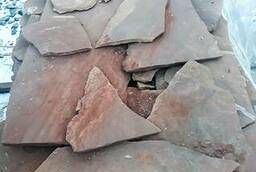 Природный камень плитняк Красный 2-3 см