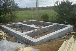 Строительство фундамента для дома или бани