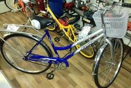 Велосипед женский двухколесный Кумир 2810н синий с корзиной