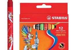 Stabilo Yippy wax crayons, 12 colors, bright colors ...