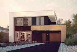 Zx123 Двухэтажный дом в строгом современном стиле, со. ..