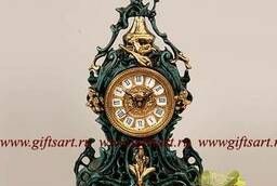 Часы каминные из бронзы синие 34 см. Virtus 5666
