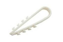 Dowel clamp for round cable 19-25mm nylon white pack ... 10sh