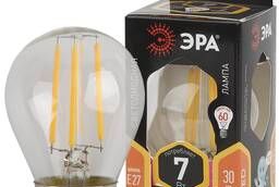 F-led p45-7w-827-e27 лампа эра (филамент, шар, 7вт, тепл, e2