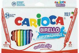 Фломастеры двухсторонние Carioca Birello, 24 цвета. ..