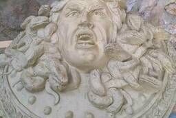 Head of Medusa Gorgon bas-relief