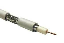 TV cable coaxial RG-6, 75 Ohm, copper-plated, white