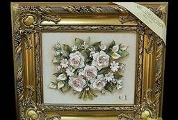 Картина фарфоровая панно Букет цветов 52 х 60 см.
