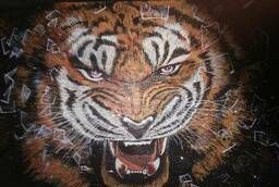 Картины светящиеся в темноте Тигр. Ярость