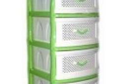 Комод пластиковый Сетка зеленый 4 ящика