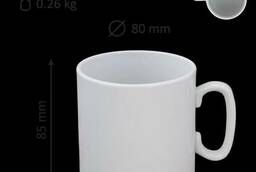 Cylindrical mug 300 ml, white, porcelain