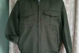 Jacket with zippers for men in olive color