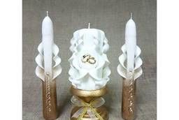 Набор свечей резных Свадебный, золотой: Домашний очаг. ..
