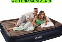 Надувной матрас INTEX (Оригинал) двухспальный с насосом элек