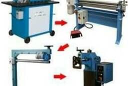 Equipment for the production of gutters, machines for gutters