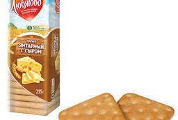 Печенье-крекер Любятово Янтарный с сыром, 235 г, в. ..
