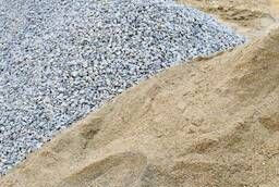 Песок морской и щебень