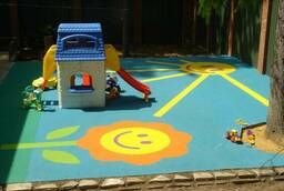 Покрытия для детских площадок из яркого каучука