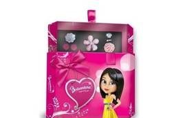 Розовая шкатулка с детской бижутерией Hex Box Briliantina,