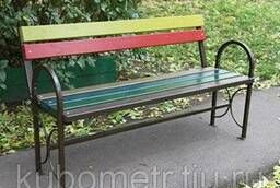 Садовые скамейки со спинкой цветная