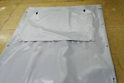Штора из ПВХ-ткани с прозрачной вставкой