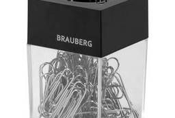 Скрепочница магнитная Brauberg со 100 никелированными. ..
